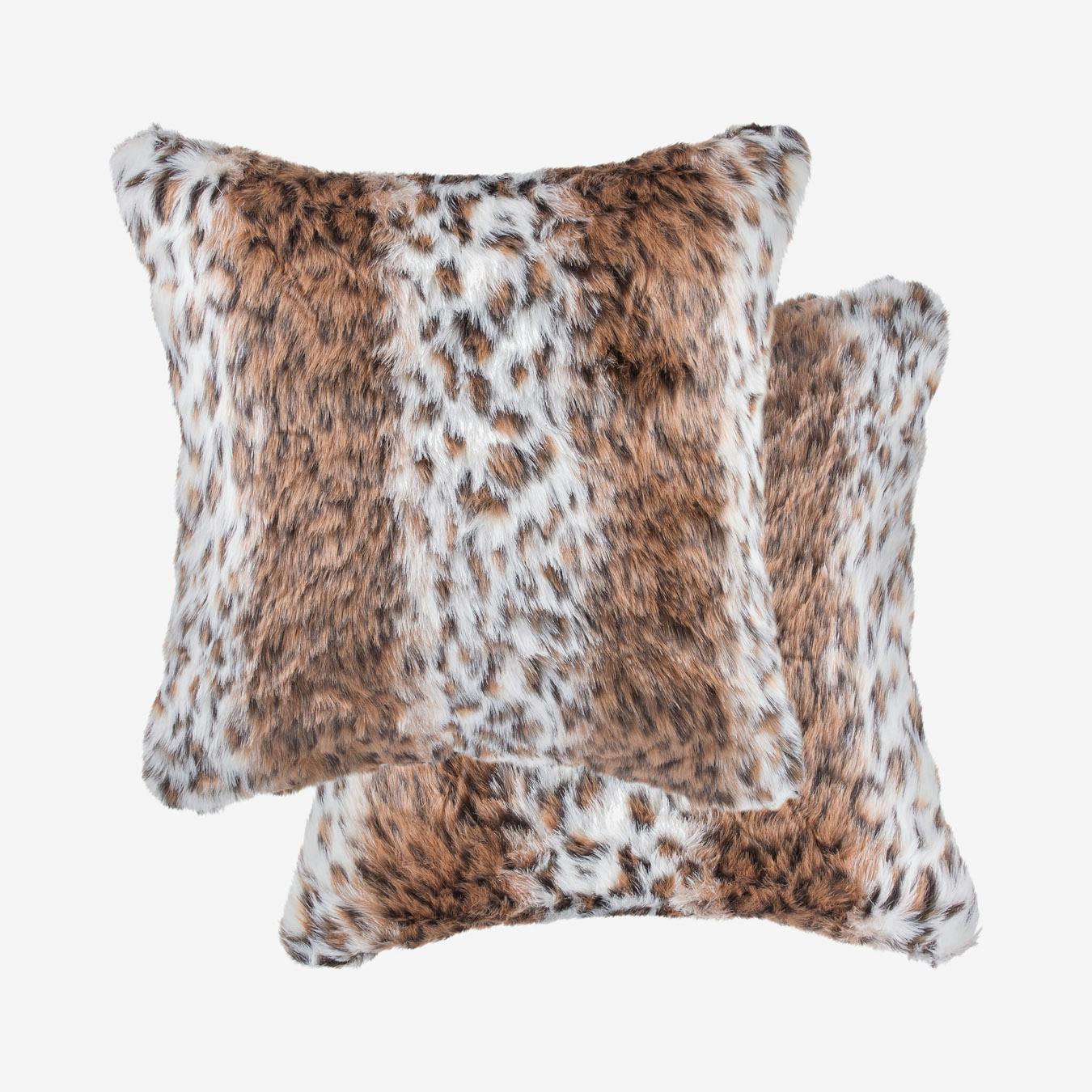 Faux fur pillow and throw set hotsell